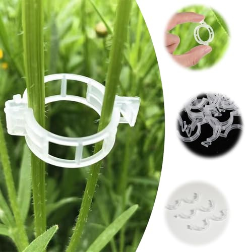 Tyqour 100 clip per piante rampicanti, supporti trasparenti per piante da interno, clip da giardino riutilizzabili, clip di supporto per piante in plastica, accessori per piante per una crescita