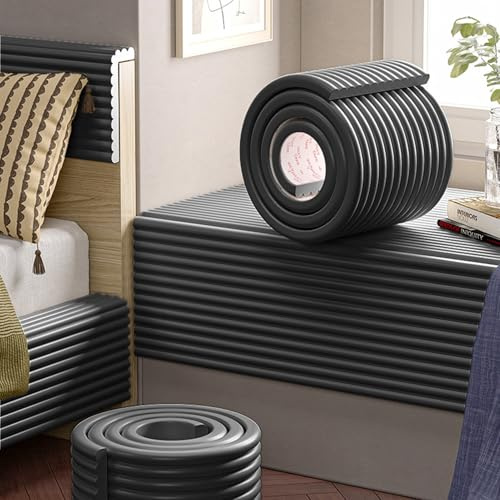 APMOE Padded Wall Panels Self-Adhesive, 3D Anti Collision Wall Padding for Kids Autism - DIY Peel and Stick on Headboard Panels for Bedroom, Tatami, Nursery, Decorative Wall Cushion(Black,20x200cm)