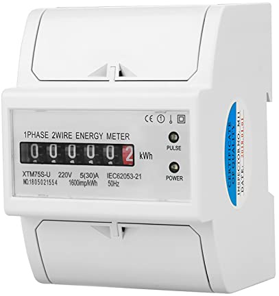 Tnfeeon Contador de electricidad Monofásico Digital CHP Counter-220 V Gestión Eficiente 'Energía (5(30) A)