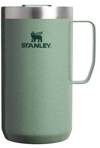 STANLEY Everyday Camp Mug 24oz | Drink Through Lid | Cup for Coffee, Tea and Drinks | Insulated Stainless Steel Coffee Mug | BPA-Free | Hammertone Green