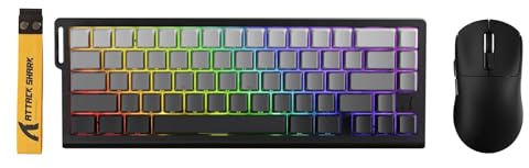 ATTACK SHARK X68 HE Tastiera Magnetica Cablata con X3 Mouse Gaming Wireless, Tastiera Rapid Trigger 8KHz, Precisione RT di 0,01 mm, Mouse SUPERLIGHT da 49g, Sensore PAW3395, 26.000 DPI –Gradiente Nero