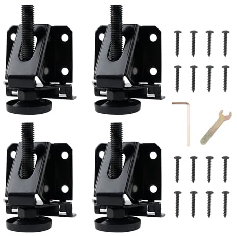 4 Patas Niveladoras para Muebles de Alta Resistencia, Patas Ajustables para Muebles, Patas Metálicas M10 de Altura Ajustable, Capacidad de Carga de hasta 1000 kg, para Mesas, Gabinetes y Estantes