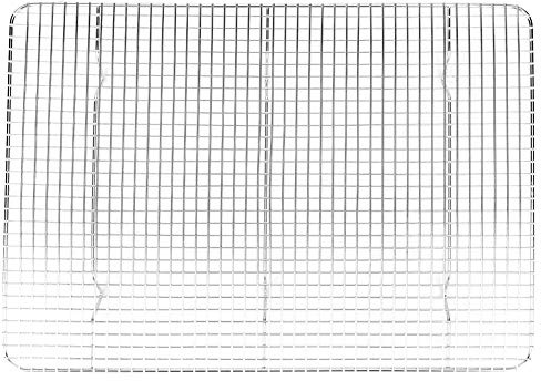 Rejilla de enfriamiento para asar de acero inoxidable, rejilla para hornear para cocinar barbacoa, bandeja de drenaje a prueba con 4 pies estables, para enfriar pasteles,