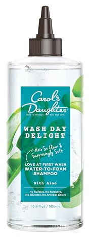 Carol’s Daughter Wash Day Delight Love at First To Foam Sulfate Free Shampoo with Aloe and Micellar Water, Paraben and Silicone Free, Micellar Shampoo for Kinky, Curly Hair, 16.9 fl oz