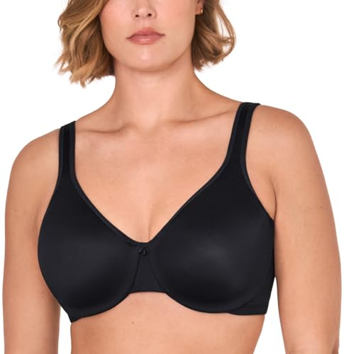Delimira Women's Minimiser Bra Plus Size Underwired Full Cup Non Padded Seamless Support T Shirt Bra Black 40G