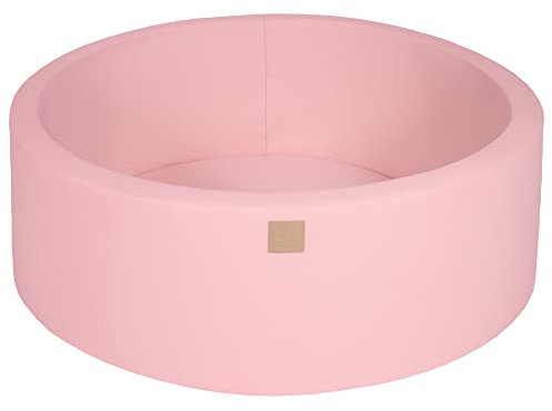 MEOWBABY Piscine à balles pour bébé – Fosses a Boules 90x30cm pour Enfants – Piscine a Balle en Coton Enfant, Rose Clair