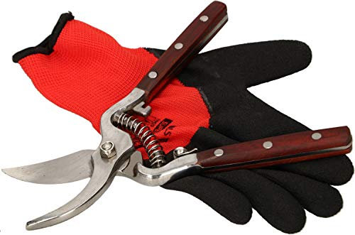 KOTARBAU® Gartenschere Heckenschere aus Stahl mit Holzgriff 22 cm Heckenschere Rosenschere Astschere für den Garten zum Schneiden und Trimmen von Ästen