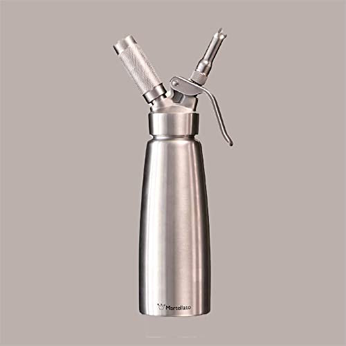 Lucgel Sifone Professionale per Panna Montata in Acciaio Inox Capacità 1000 ml