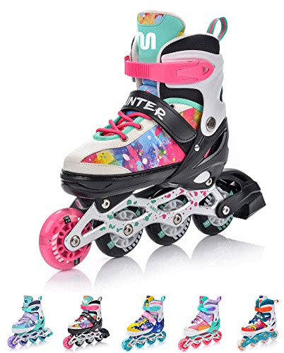 meteor Pattini in Linea Bambini Gioventù Dimensione Regolabile Rollerblades Cuscinetti ABEC-7 Ruote PU