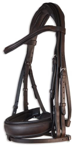 Cabezada inglesa doma con doble rienda | Talla COB | Color Marrón | Equipamiento para el caballo | Producto de Guarnicionería | Tradición artesana | Los Nietos