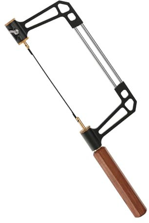 Cadre en Acier de Scie à Chantourner avec Lame de Scie 15T 18T 24T, Ensemble de Scies à Frettes Manuelles pour le Travail du Bois, Scie à Main Multifonction pour Scie à Fil de