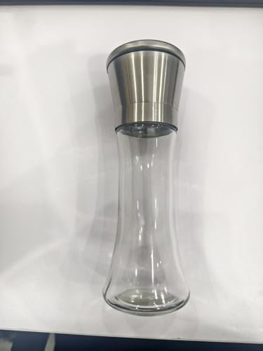 FERRGIA 4 Piezas Molinillo de Especias,Salero y Pimentero Ajustable Spice Mill Set,Acero Inoxidable y Vidrio,Núcleo Abrasivo Cerámico,Ideal para Moler y Rellenar Sal,Pimienta y Chile