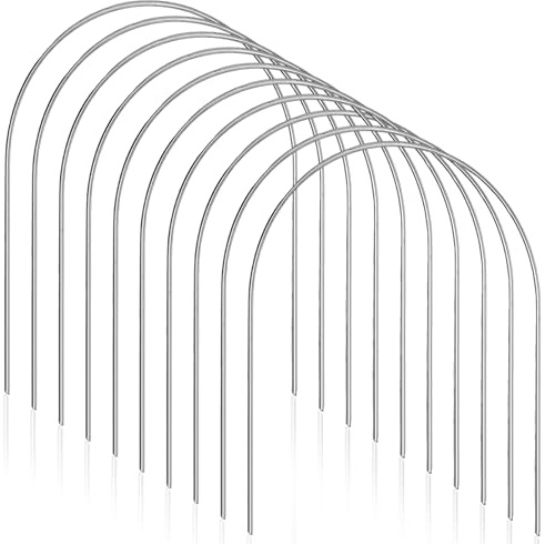 KEPYDRMTF Set of 10 Croquet Wickets Replacement for Croquet Metal Hoops with Galvanized and Plastic Coating for Family Lawn Backyard Outdoor Game (JSM-U Shape)