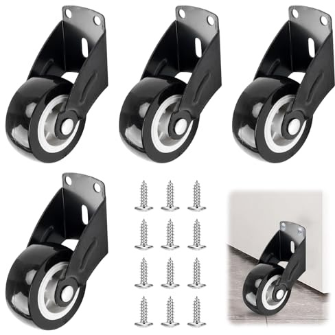 Yooyan 4 pièces Roue de portail, roues de portail à charge lourde pour roue de support anti-chute de porte, roue de support antidérapante réglable, roues montées latéralement, avec 12 vis, pour