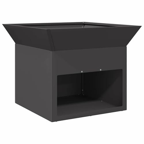 Gecheer Focolare da giardino moderno, forma cubica 50x50x40 cm, acciaio resistente al calore, design minimalista, for terrazzo e esterni