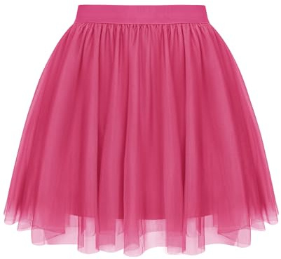 Lovasy Jupe en Tulle Femme Multicouche Jupe Tutu Courte A-Line Taille Haute Élastique Robe Tutu pour Carnaval Halloween Daily Prom Party