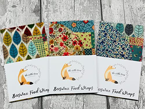 Natural Reusable Beeswax Food Wrap-Size Large - Set of 3 Sheets Beeswax Wraps