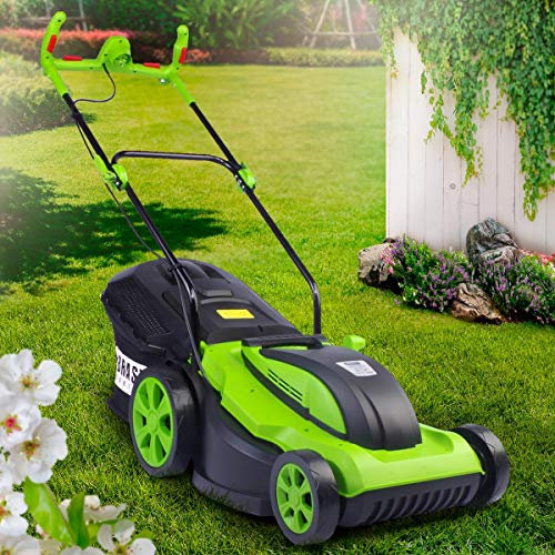 BRAST Tondeuse électrique gazon filaire, 38/43cm, 1800/2000W, bac 50 l, 6 hauteurs réglable 20-70mm - 2 MODÈLES - poignée ergonomique, roues Big-Wheeler, boîtier robuste