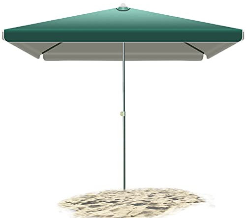 OOOMG Parasols De Jardin Rectangle Parapluie De Table De Marché Extérieur Parapluies De Patio 2m * 2m, Protection UV, Base Non Incluse