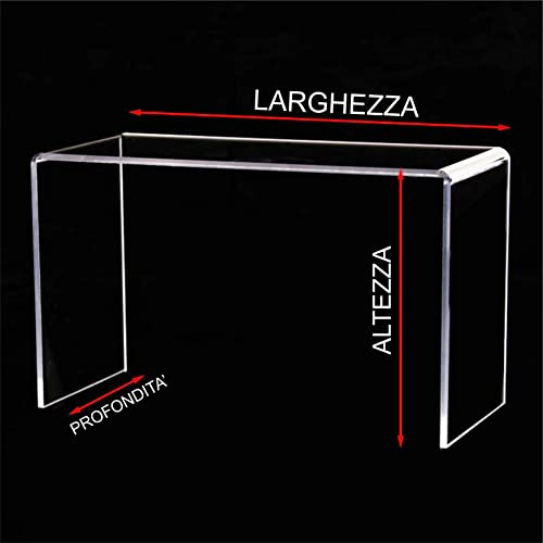 Generico Alzatina alzate Tavolino Espositore in PMMA CRYLUX COLATO personalizzata profondità 15cm Alzata Trasparente Spessore 5mm dolci Cupcake e Banchi Gioielli Vetrine (35, 25)