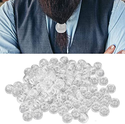 100pcs 12mm Plastics Large Hole Section Dreadlocks Braiding Beads for DIY Bracelet Necklace Crafts Jewelry Making (Transparent)