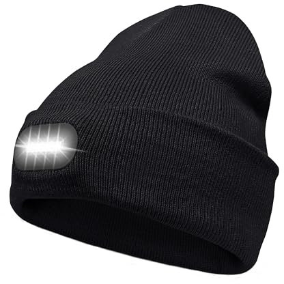 Loowoko LED Beleuchtete Mütze,Wiederaufladbare USB Laufmütze mit Licht
