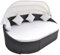 FENLAX Outdoor-Loungebett mit Dach Poly Rattan Braun 230x145x80 cm Gartenmöbel Liege Poolliege Outdoor Liege Outdoor Gartenliege Polyrattan Gartenbett Outdoor Balkon Bett Outdoor Liegesessel Outdoor