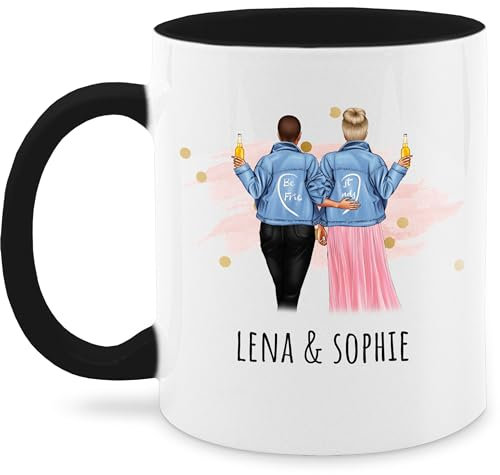 Tasse Tassen 325ml - Freundin - Beste Freundinnen Geschenk Freundinnen Geschenkidee Für 2 Freundinnen Freundschaft - 325 ml - Schwarz - bff geschenke freundschaftsgeschenke partner friend