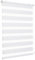 Sekey Doppelrollo Klemmfix ohne Bohren für Fenster, Doppelrollo 75 cm breit, Duo Rollo Jalousie Sonnenschutz, 75x120cm, Weiß