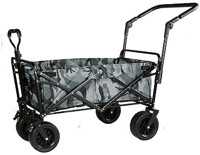 LXYDPZ Wagen Zusammenklappbarer Einkaufswagen Gartenwagen Hochleistungswagen Multifunktions-Outdoor-Camping-Strand-Angelwagen Tragbarer, freistehender Handwagen mit Push-Pull-Stange