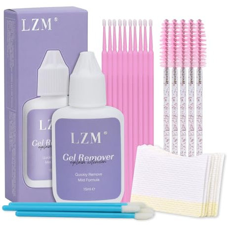 LZM Remover Cils Extension, Depose Extension de cils individuels, Dissolution Rapide Dissolvant Extension Adhesive pour Eyelash Extension Remover,15ml