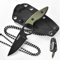 Omesio S-SY Neck Knife Drop-Point-Klinge 6cm, 5Cr13Mov Stahl Mini Hals Messer, G10 Griff Full Tang mit Kydex-Scheide Halskette und Clip Kleine feststehende Klinge, Geeignet für Camping und Wandern