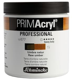 Schmincke - PRIMAcryl® Professional feinste brillante Acrylfarbe, Umbra natur, 237 ml Tiegel, 13 677 053, Premiumacrylfarbe, Acrylmalerei, Profi-Qualität