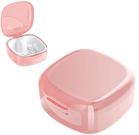 HAMKU Boîte De Dentier Avec Passoire,Portable Boite Appareil Dentaire,Boîtes Pour Prothèses Dentaires,Boîte De Retenue Orthodontique,Boîte De Nettoyage De Retenue