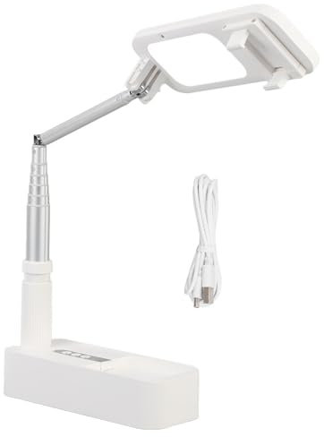 Jiawu Luz Selfie Extensible con Soporte para teléfono, Control Remoto, Recargable, Plegable,rotación de 360°,7 LED de Brillo,para transmisión en Vivo,grabación de Video y Redes sociales