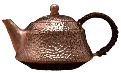 Tetera de cobre retro hecha a mano, tetera turca pura para estufa (14 x 8 cm/260 ml)