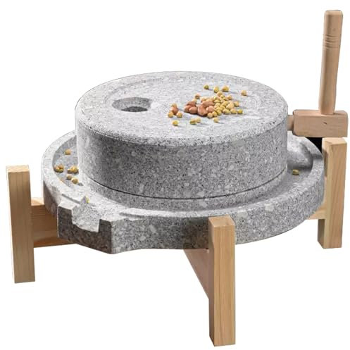 Molino De Piedra Artesanal, Molino Manual for Pasta De Trigo Y Nuez Moscada, Molinillo Pulverizador De Granos Secos Y Húmedos, Harina De Trigo, Jugo De Maíz, Semillas De Sésamo, Almendras(35cm)