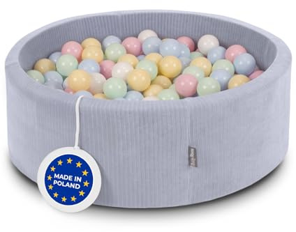 KiddyMoon Piscina 90X30cm/200 Palline In Schiuma Rotonda Morbida Per Bambini
