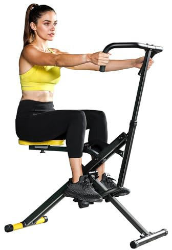 SPORTNOW Máquina Total Crunch plegable con asiento ajustable, máquina Total Power Body Crunch, entrenamiento fitness para abdominales, cuerpo, piernas, brazos, glúteos, para casa y gimnasio, color