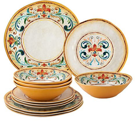 Melamina vajilla de Toscana juego de 12