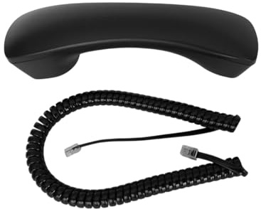 The VoIP Lounge Replacement Black Handset with Curly Cord for NEC Univerge DT300 DTL/ITL Series Phone 2E 6DE 12D 24D 32D 8LD SL2100 (Not Compatible with All NEC Phones - See Below)
