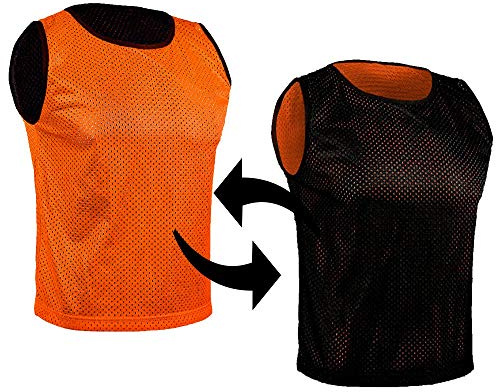 SPORTSBIBS Fußball Leibchen für Kinder und Erwachsene, Wendeleibchen 2-Farbig, Trainingsleibchen, Markierungshemd Doppelseitig für Team-Spiel, Damen Herren Junioren Senioren, viele Farben und Größen