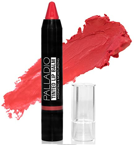 Palladio Tinted Lip Balm, Moisturizing and Conditioning Formula with Aloe & Shea Butter, Nourishing Vegan Chapstick For Cracked Lips, Apply Regularly to Dry Lips, Tinted Lip Moisturizer, (Cherry Bomb)
