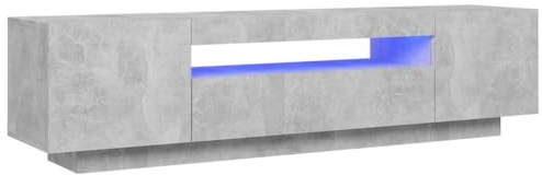 vidaXL TV Cabinet with LED Lights Concrete Grey 160x35x40 cm