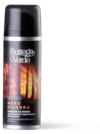 Bottega Verde - Nero d'Ambra - Schiuma da barba con estratti di Legni pregiati (200 ml) - pelli normali
