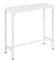 EUGAD Mesa Alta Cocina, Mesa de Bar Estrecha, para Isla de Cocina, Comedor, Barra Bar y Cafeteria, Marco Metalico, Encimera Madera, Pies Ajustable, Estilo Industrial, Blanco, 100x40x100 cm