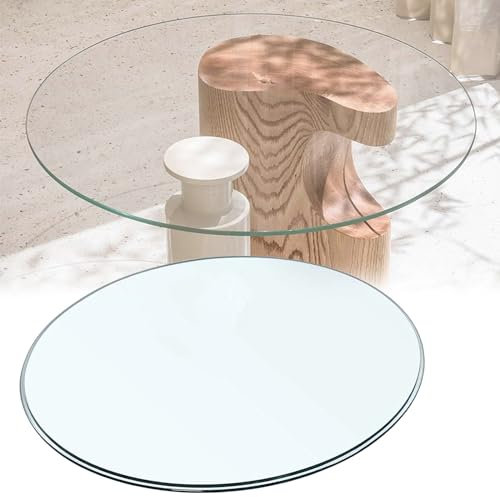 SAGIDAR Tablero Superficie Redonda De Mesa, Vidrio Templado Cristales A Medida, Mesa Redonda Comedor Vidrio Templado 35cm-100cm, Suave Y No Lastima Las Manos, Largo Tiempo De Uso