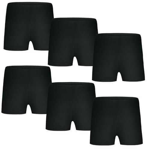 AOOWU Mädchen-Gymnastikshorts, Sport-Fitness-Tanz-Ballettshorts, Mädchen-Radhose, Unterrock-Höschen, 6-teilige Mädchen-Stretch-Shorts (140 cm)
