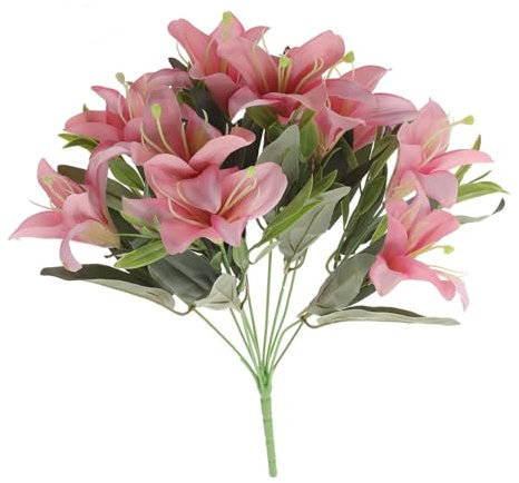 TOGEVAL Bouquet Di Gigli Artificiali Simil Decorazioni Interne Ed Esterne Fiori Finti Realistici Per Matrimoni e Feste Senza Manutenzione e Riutilizzabili Per Casa e Eventi Festivi