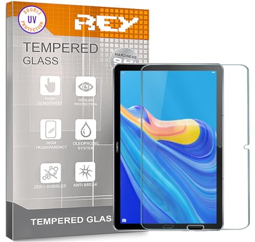 REY Protector de Pantalla para Tablet Huawei MEDIAPAD M6 10 (10.8), Cristal con Doble Protección UV, Vidrio Templado Premium 9H+